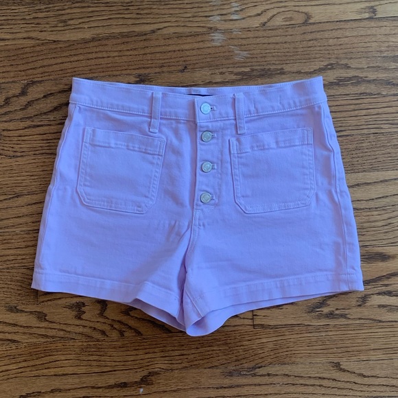 J. Crew High Waisted Lavender 4 Button Shorts - Picture 1 of 4